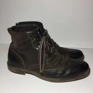 Johnston & Murphy Wingtip Boots Brown Lace Up